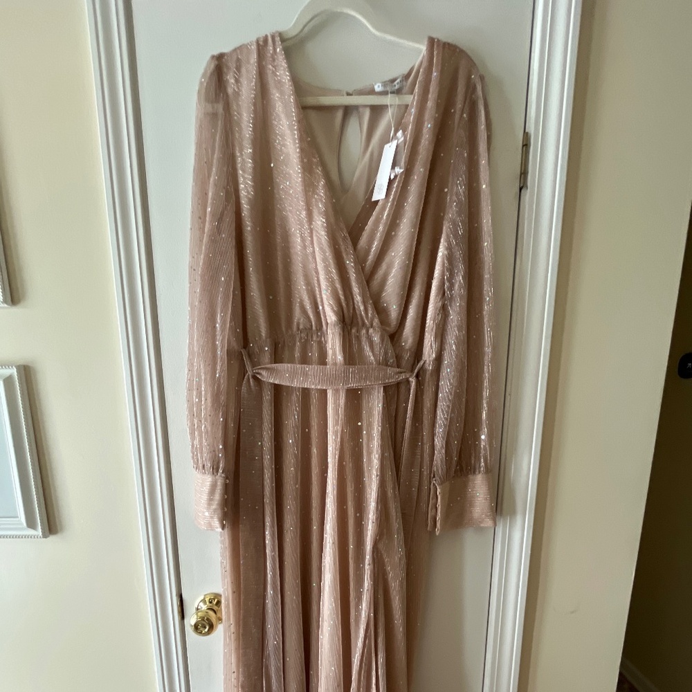 Long Sleeve Pink Sparkle Dress